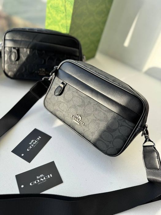 Coach чоловіча сумка месенджер коуч брендова шкіряна