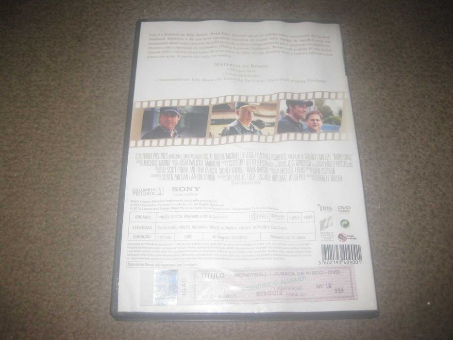 DVD "Moneyball: Jogada de Risco" com Brad Pitt