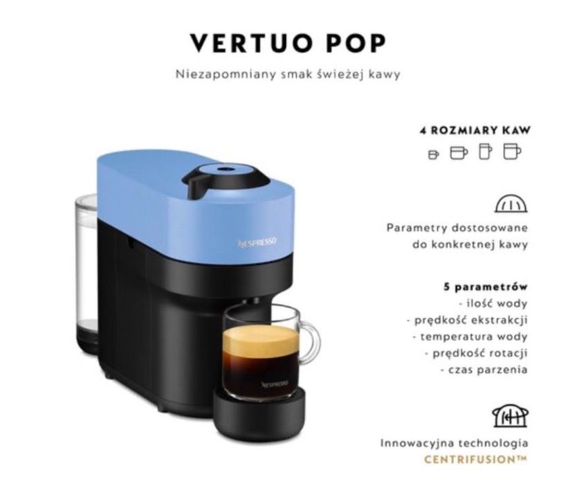 Ekspres DELONGHI Nespresso Vertuo Pop ENV90.A Niebieski