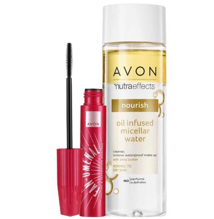Pogrubiająco-rozdzielający tusz do rzęs od Avon + Płyn Micelarny