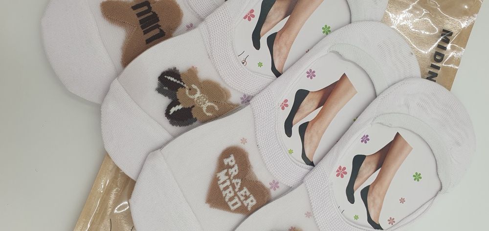 Skarpetki stopki stópki bawełniane baletki balerinki przezroczyste