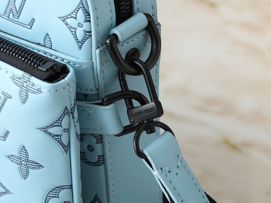 Louis Vuitton trio messenger 3v1 сумка голубая мужская кожаная