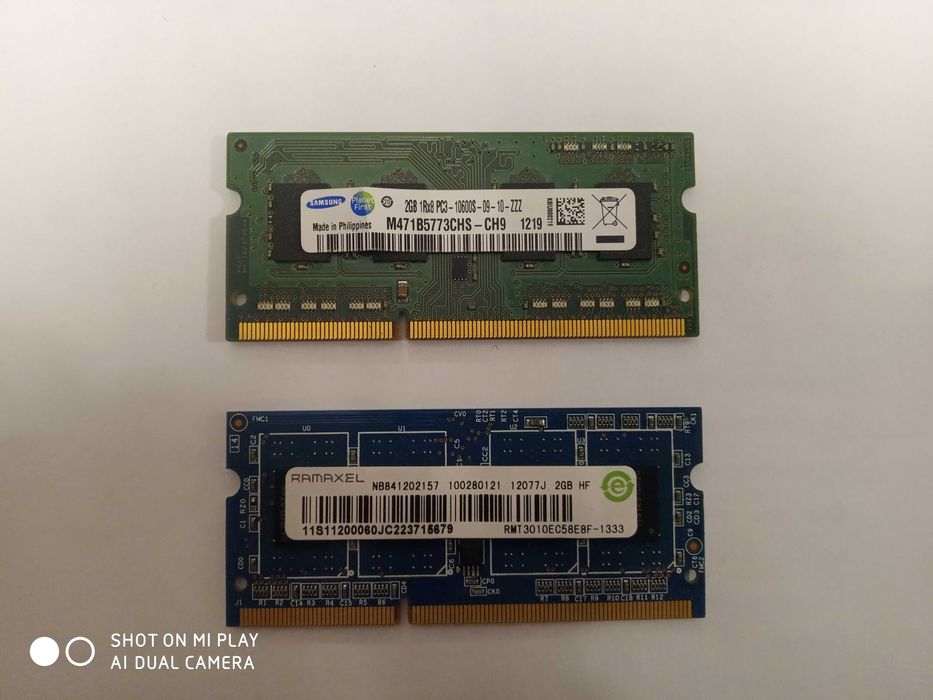 Оперативна пам'ять для ноутбука по 2gb ddr3 2шт.