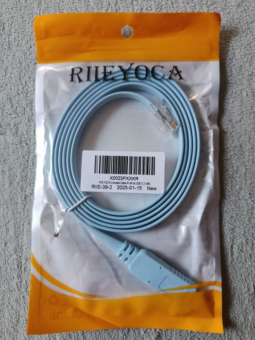 RIIE YOCA Console Cable RJ45to USB C (1.5m) консольний кабель, блакитний.