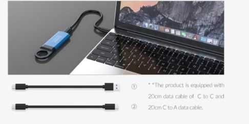 Disco USB SSD Externo 256GB, pequeno e rápido