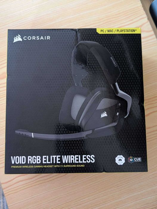Headset Wireless Corsair Void RGB Elite 7.1 PC/PS5 – Como Novo + Caixa