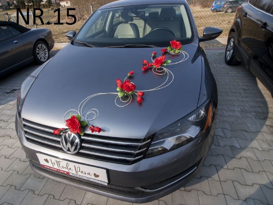 Dekoracja samochodu ozdoba na auto do ślubu DOWOLNA KOLORYSTYKA 015