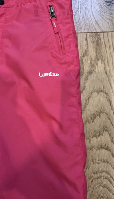 Wedze pull n fit 125/132 decathlon spodnie zimowe rozowe narciarskie