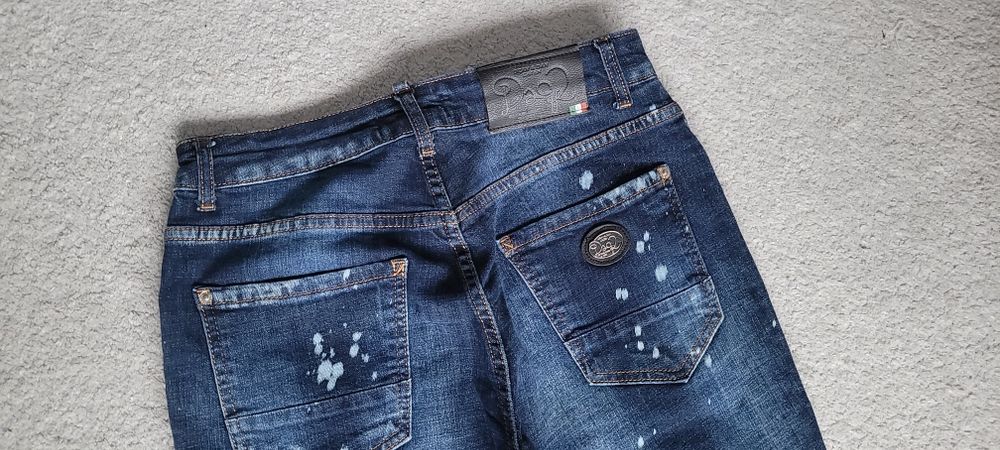 Spodnie damskie Dsquared S M 26 jeans plamy styl