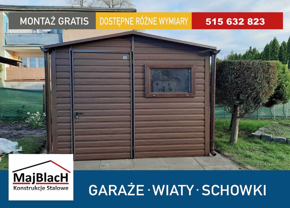 Garaż Blaszany Grafitowy Magazyn Stalowy – Wiata – Hala  – Maj-BlacH