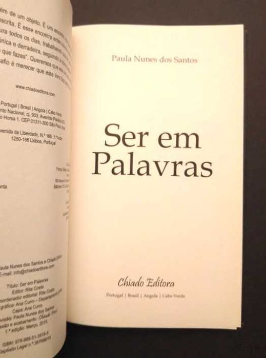 Paula Nunes dos Santos - Ser em Palavras