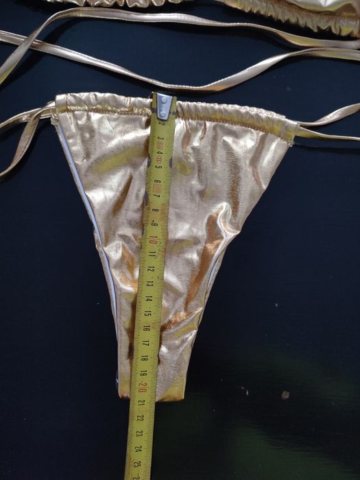 złoty strój kąpielowy dwuczęściowy rozmiar S