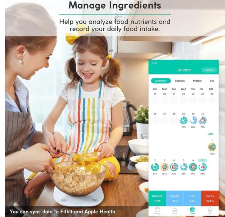 Цифрові кухонні ваги Arboleaf USB 10 кг / 0,5 г білі