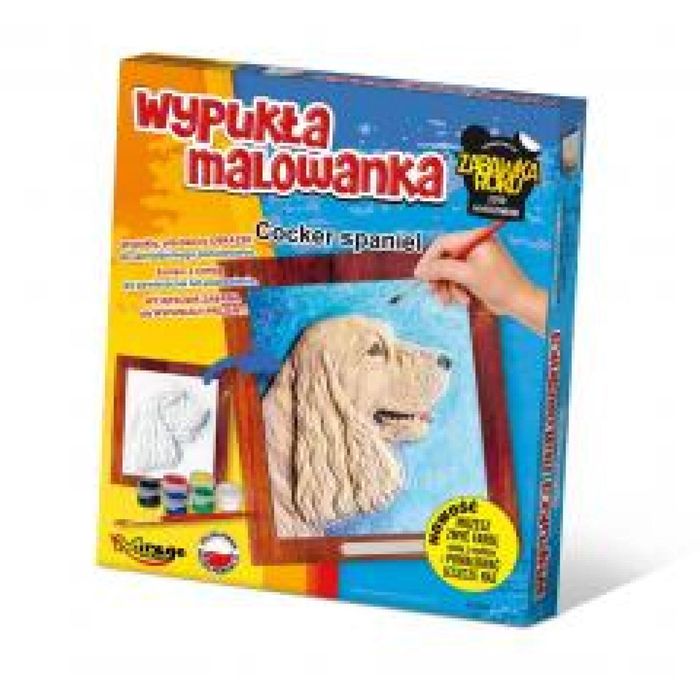 Wypukła malowanka Psy - Cocker spaniel pudełko,20x22x3 cm