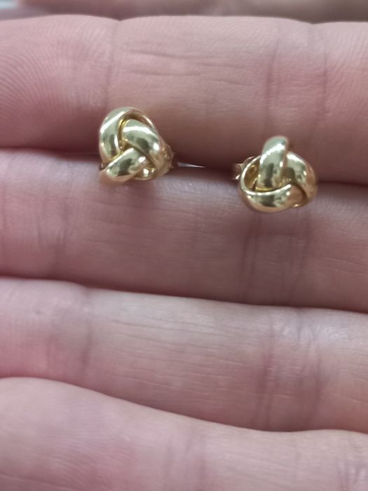 Złote kolczyki błyszczące kule 585/1,63g