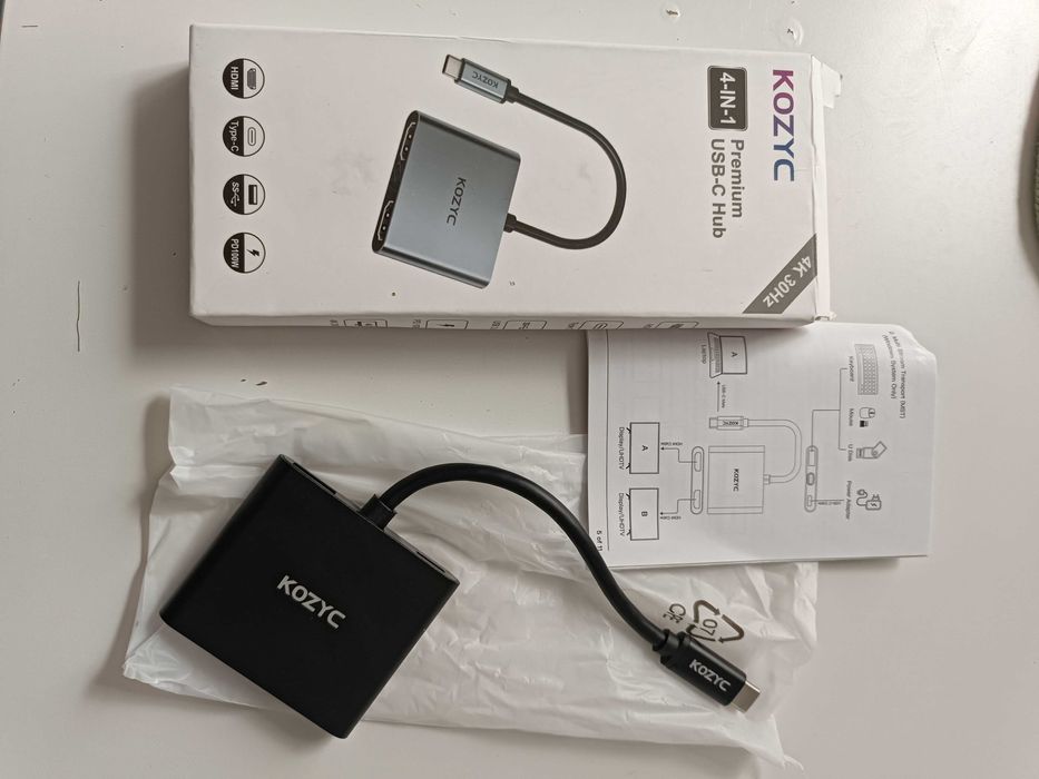 Adapter USB C do podwójnego HDMI 4K.60hz, rozdzielacz typu C do HDMI