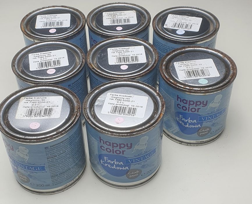 Zestaw Farba kredowa 8 puszek /200ml lśniący lazur magiczny róż błękit