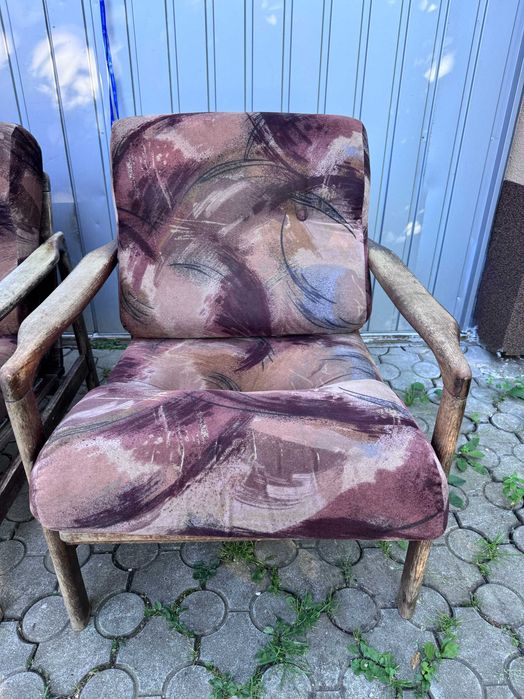 Fotel fotele 2 szt PRL retro vintage B7522 Zenon Bączyk Unikat podobne do projektu Stefan