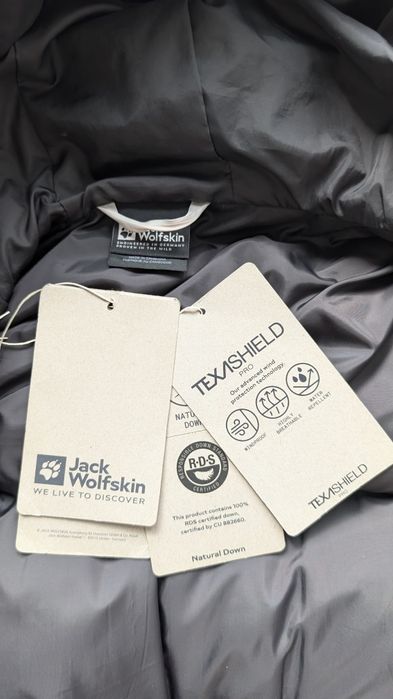 Довгий пуховик jack wolfskin, напівпальто, пух