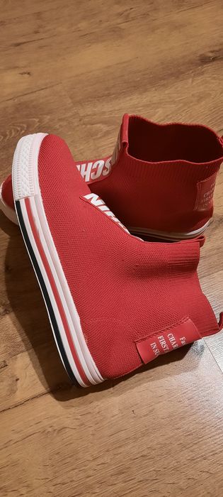 Buty damskie za kostkę czerwone