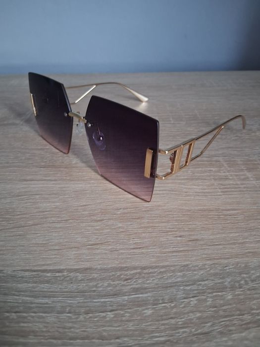 damskie, bezramkowe okulary przeciwsłoneczne