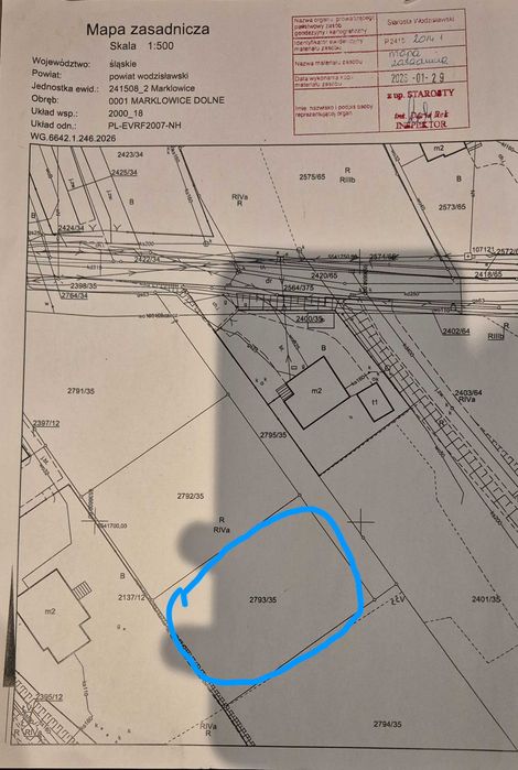 Działka budowlana 800 m², Marklowice, media, dojazd, dokumenty