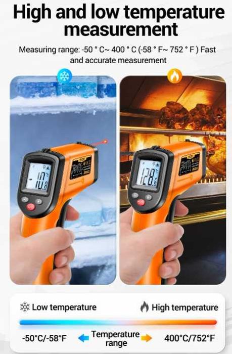 Termómetro digital Temperatura Infravermelho -50c a +400c