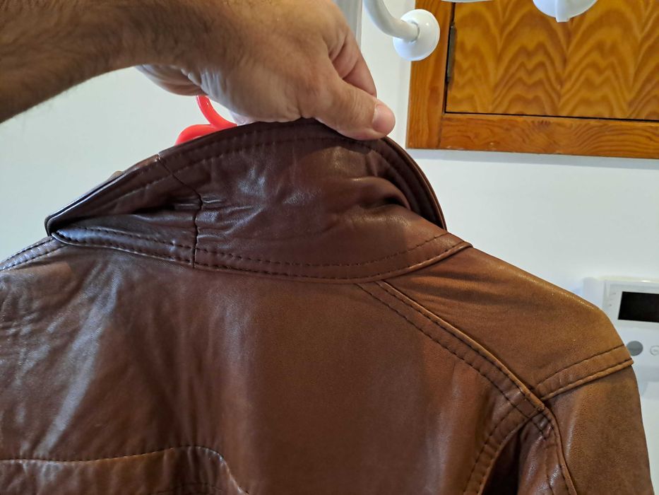 casaco cabedal castanho - valor negociavel