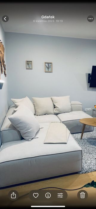 Kanapa modułowa bezowa