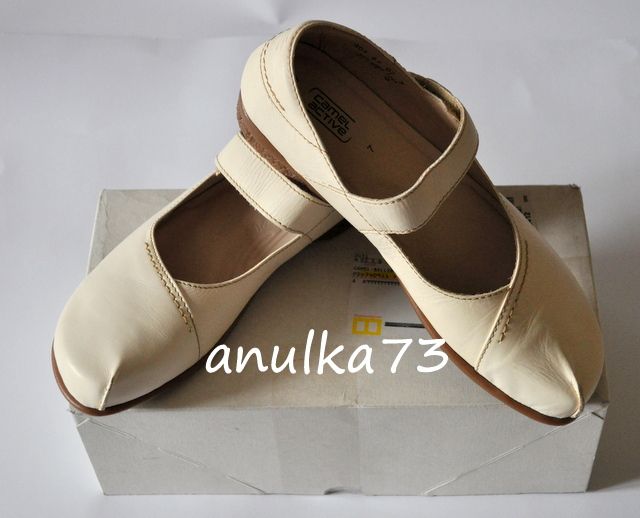 Nowe Baleriny Damskie CAMEL ACTIVE Sky SKÓRA UK 7 40,5 26,5cm Kremowe