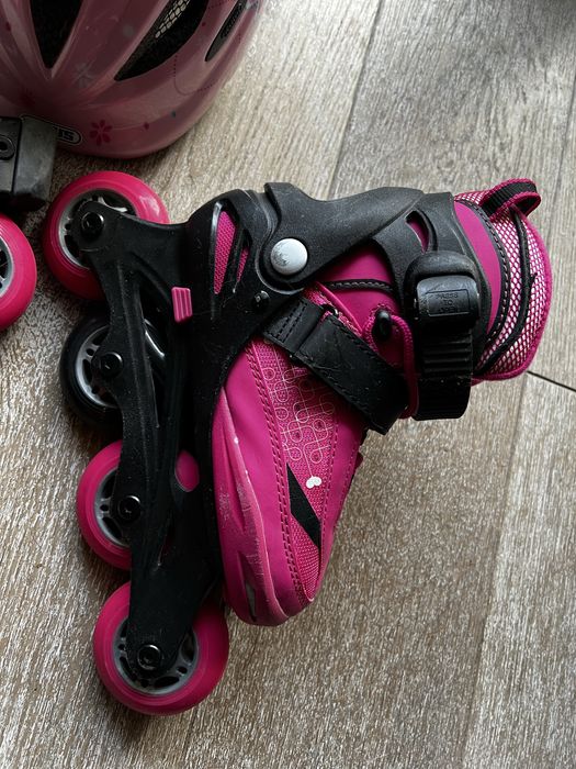 Łyżworolki dziecięce Crivit 29-33 + kask Abus