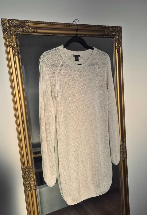 H&M Basic XS Długi sweter dzianinowy sukienka swetrowa