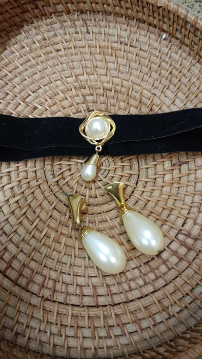 Вінтажні сережки,кульчики 80 роки.monet,чокер