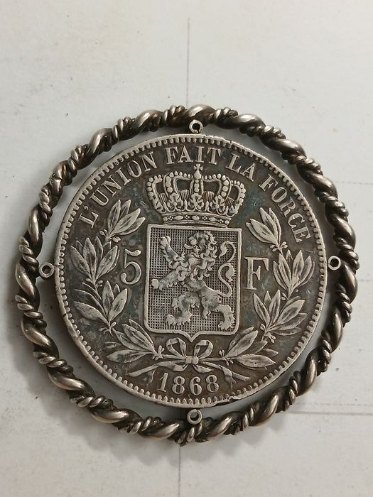5 francos belgas 1868