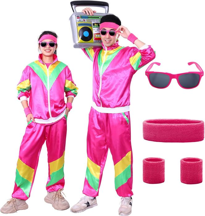 Dres Lata 80 90 Blyszczący Plus Dodatki Rozmiar Xl