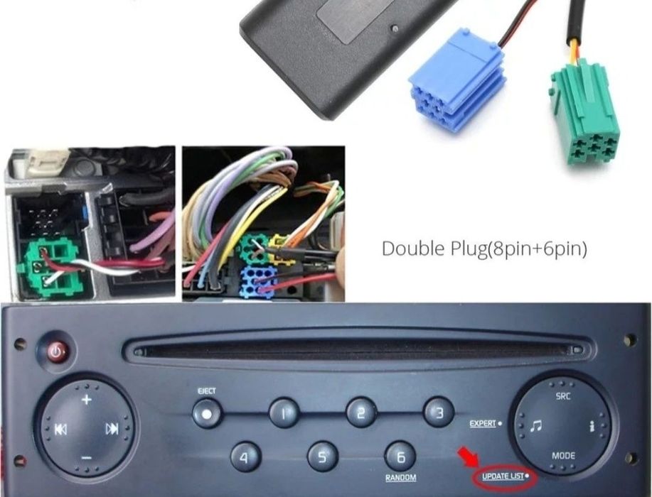 Bluetooth адаптер  з мікрофоном Renault megane 2, scenic 2... (aux)