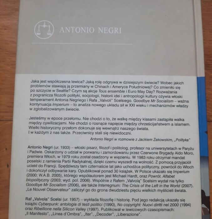 Nowa "Goodbye Mr Socialism" Antonio Negri