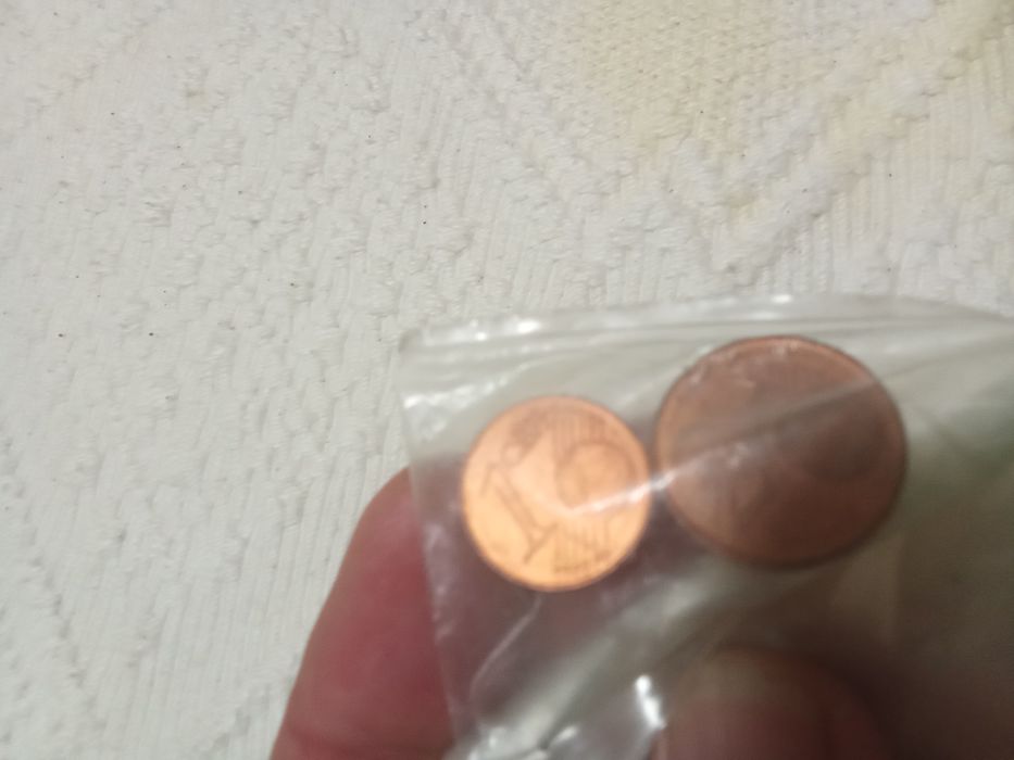 1 cêntimo e 2 cêntimos da Finlândia ano 1999 e 2000