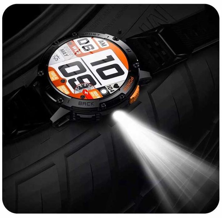 POLSKIE MENU Smartwatch męski wodoodporny pomiary rozmowy mikrofon EKG