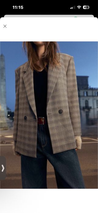 Жакет в клітинку оверсайз zara хл