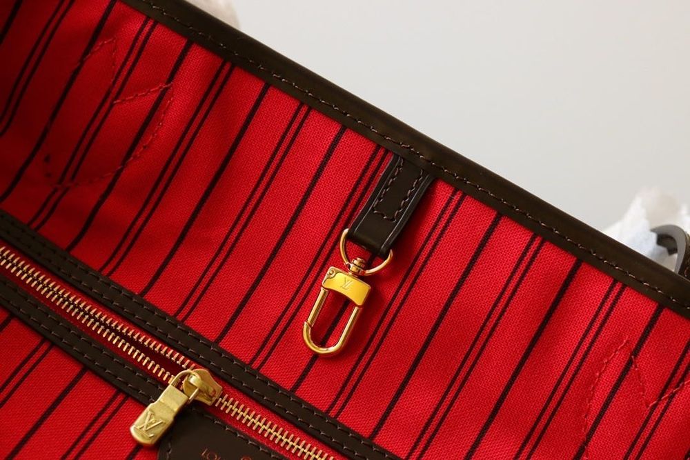 Torebka LV Louis Vuitton Shopper Neverfull MM brązowa kratka skóra