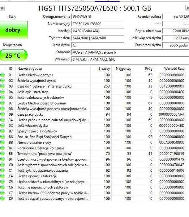 Dyski Hitachi, HGST 500GB i 320GB 2,5 cala