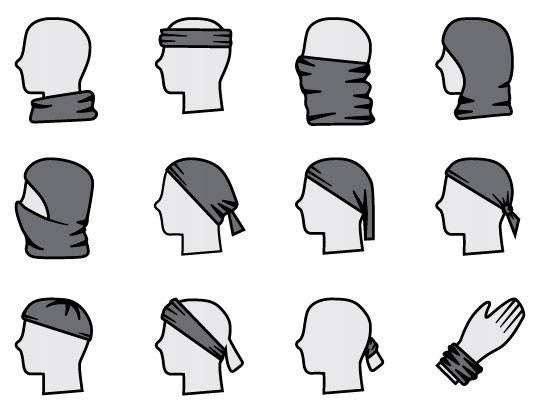 komin, chusta z gładkiej tkaniny rovicky