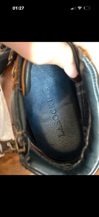 Brązowe skórzane botki / trzewiki męskie Lasocki – bardzo dobry stan