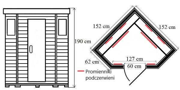 Sauna Infrared Oslo  4 osobowa z 8 Promiennikami Ceramicznymi