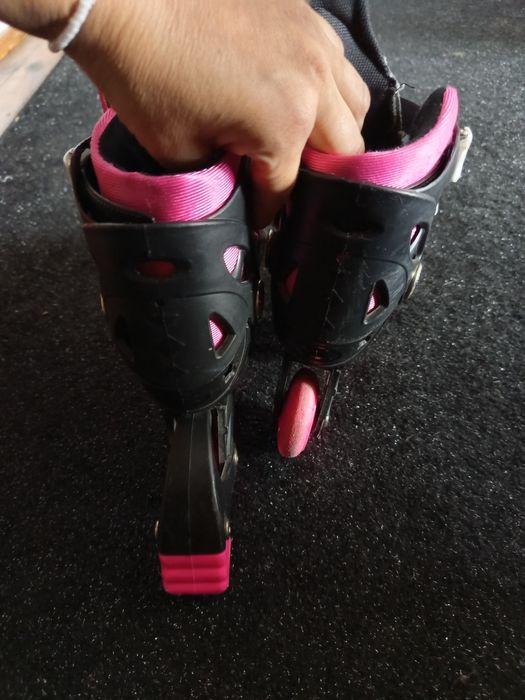 Rolki 30-36 czarne różowe