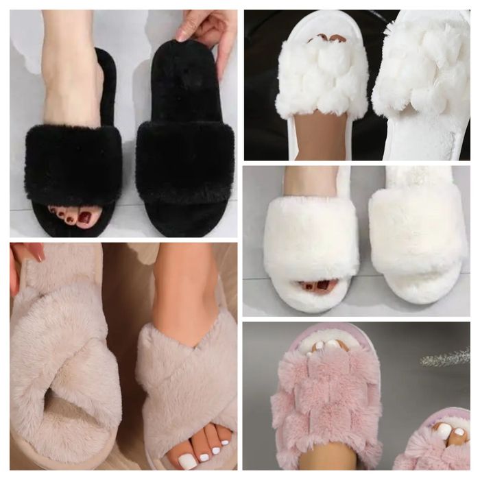 Пушистые тапочки капці домашні тапки меховые тапочки из меха модные