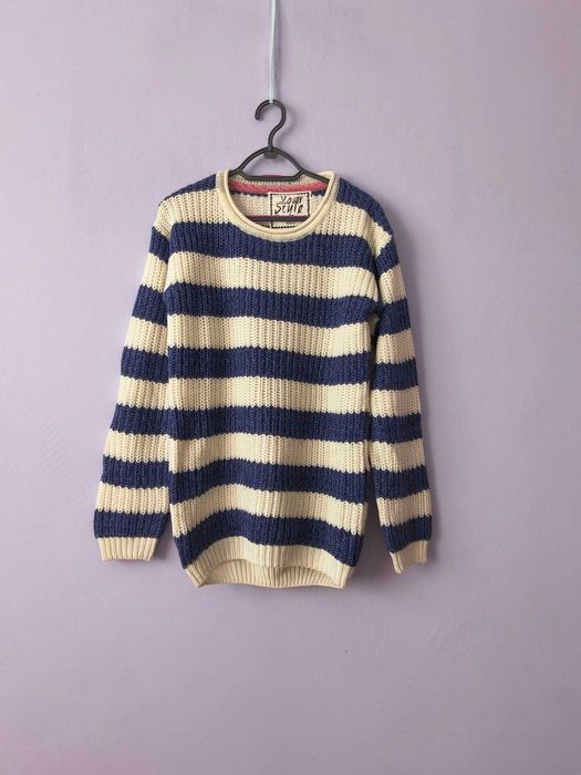 Sweter uniseks, akryl, w paski