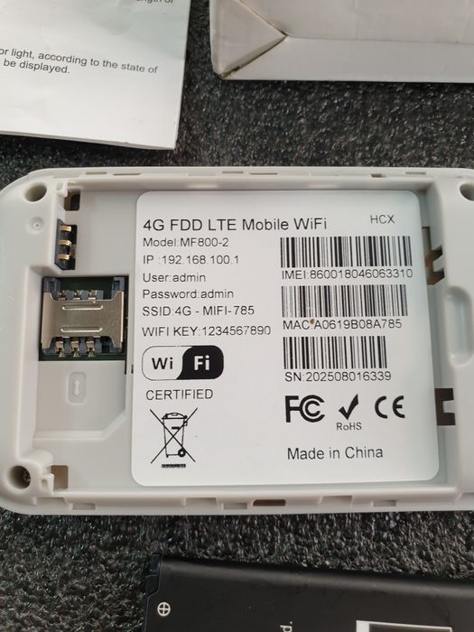 Роутер 4G FDD LTE Mobile WiFi model MF800-2