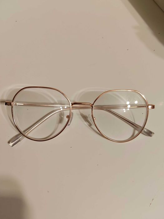 Złote okulary minus -3